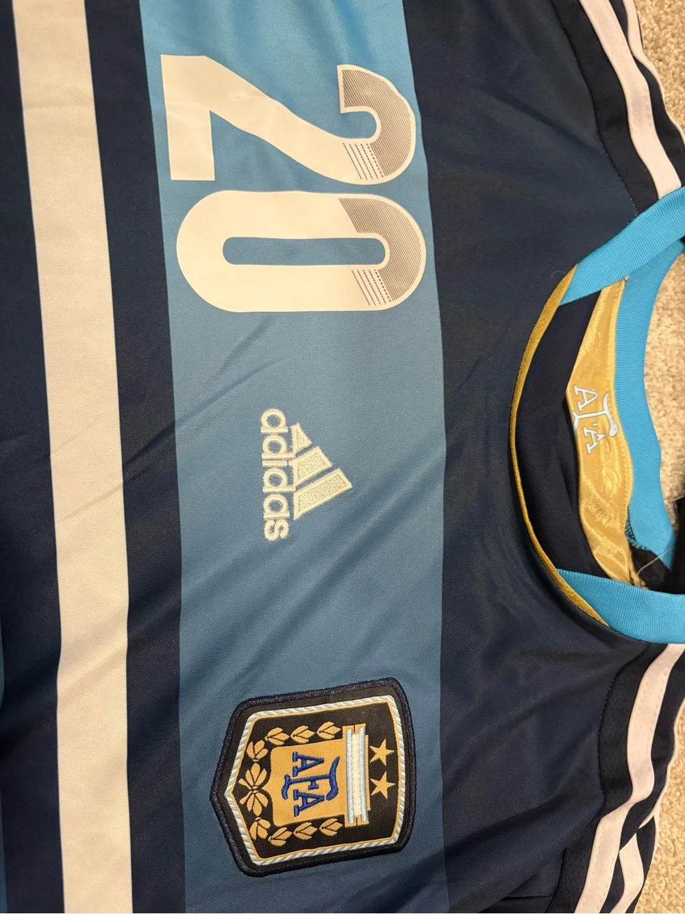 adidas Men’s retro Argentina away jersey 2014 #20 pastore slim fit jersey